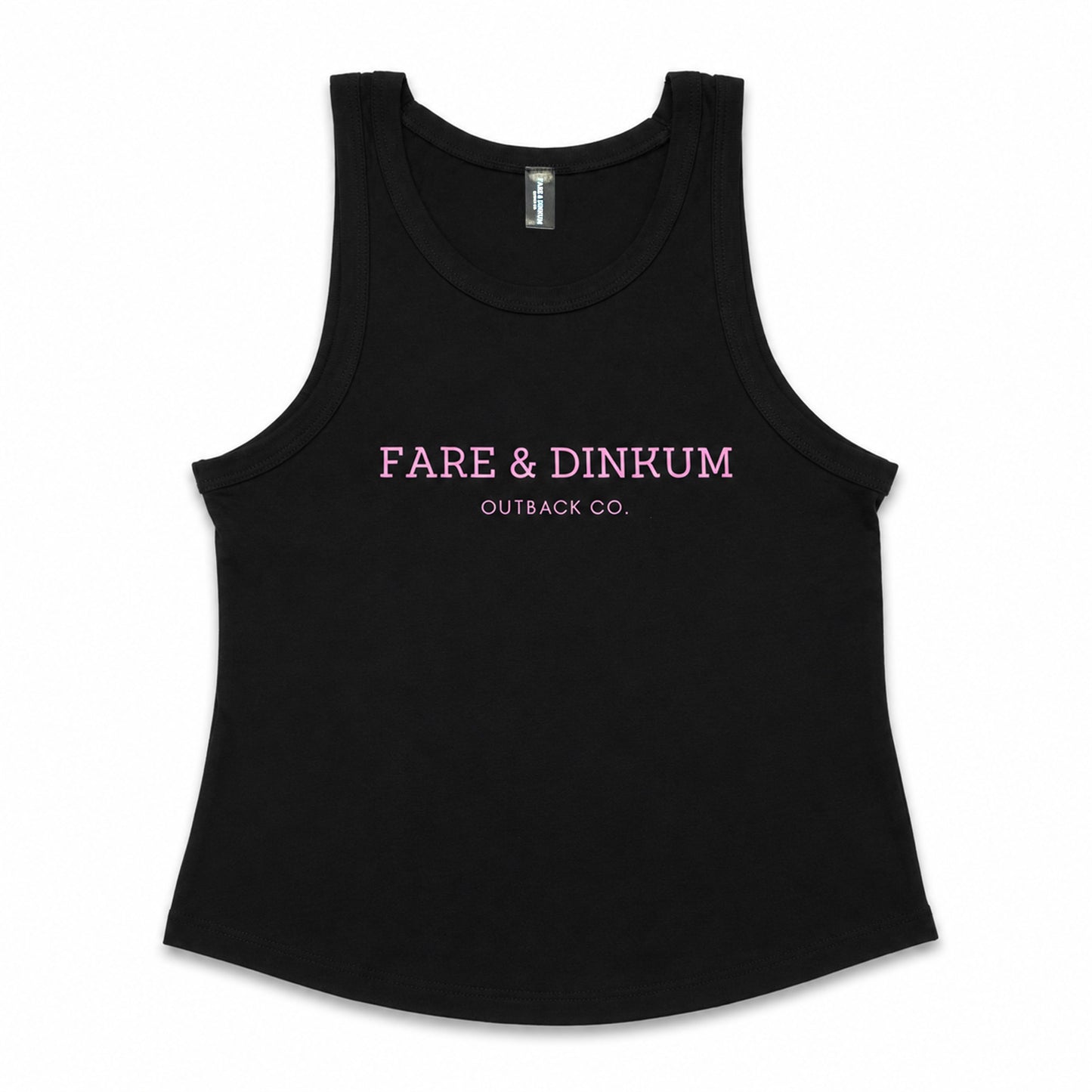 Signature Womens Singlet Black and Pink