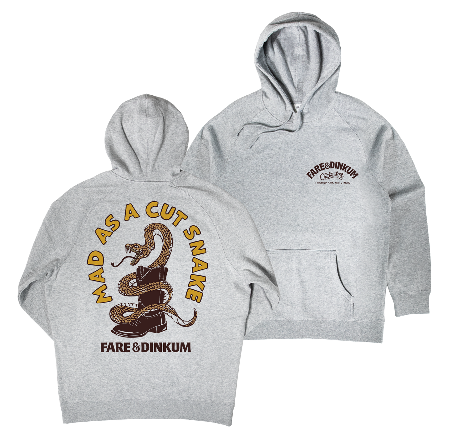 Mad As A Cut Snake Hoodie Grey