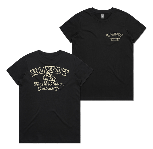 Howdy Ladies Tee Black