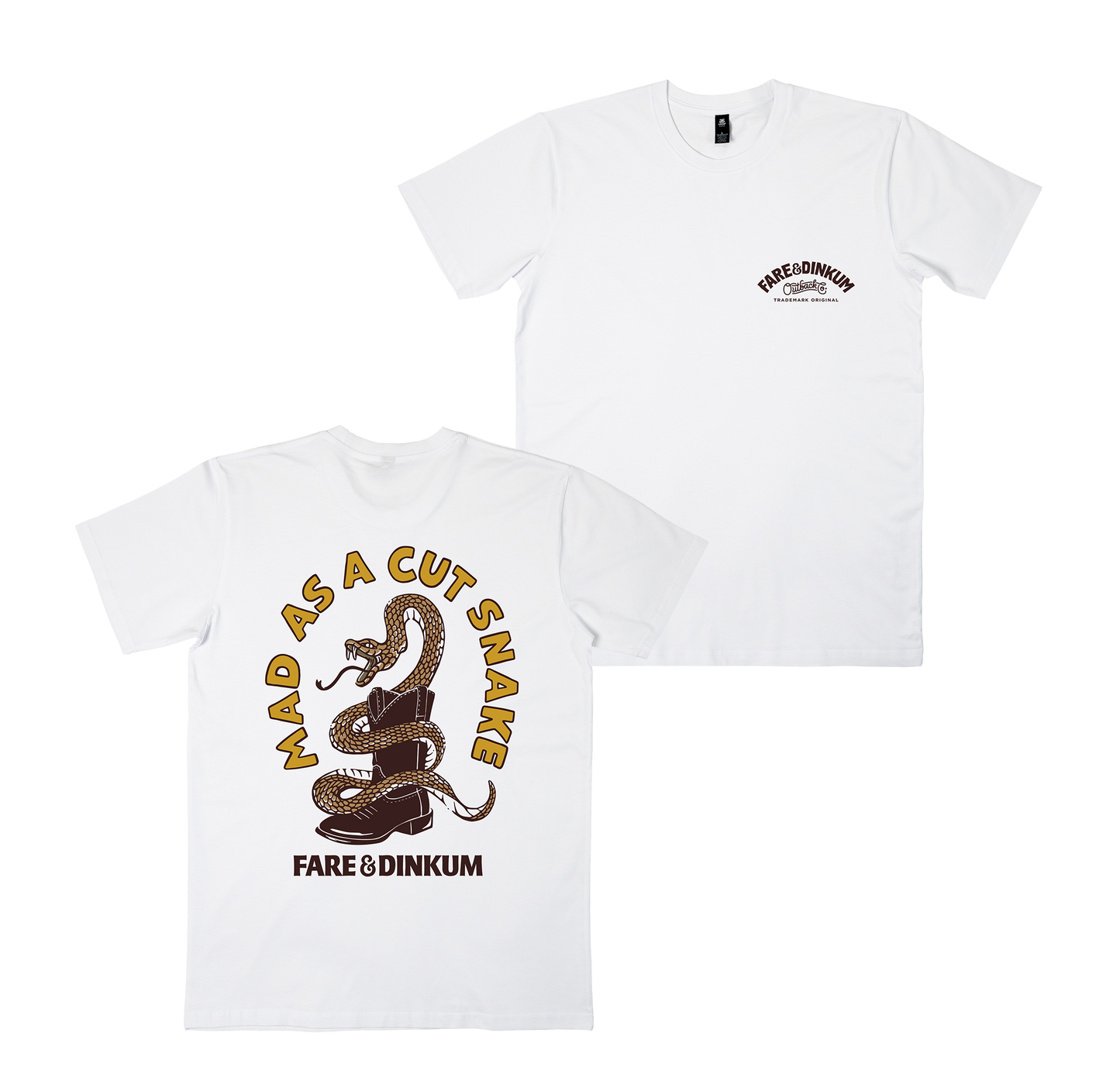 Mad As A Cut Snake Tee White