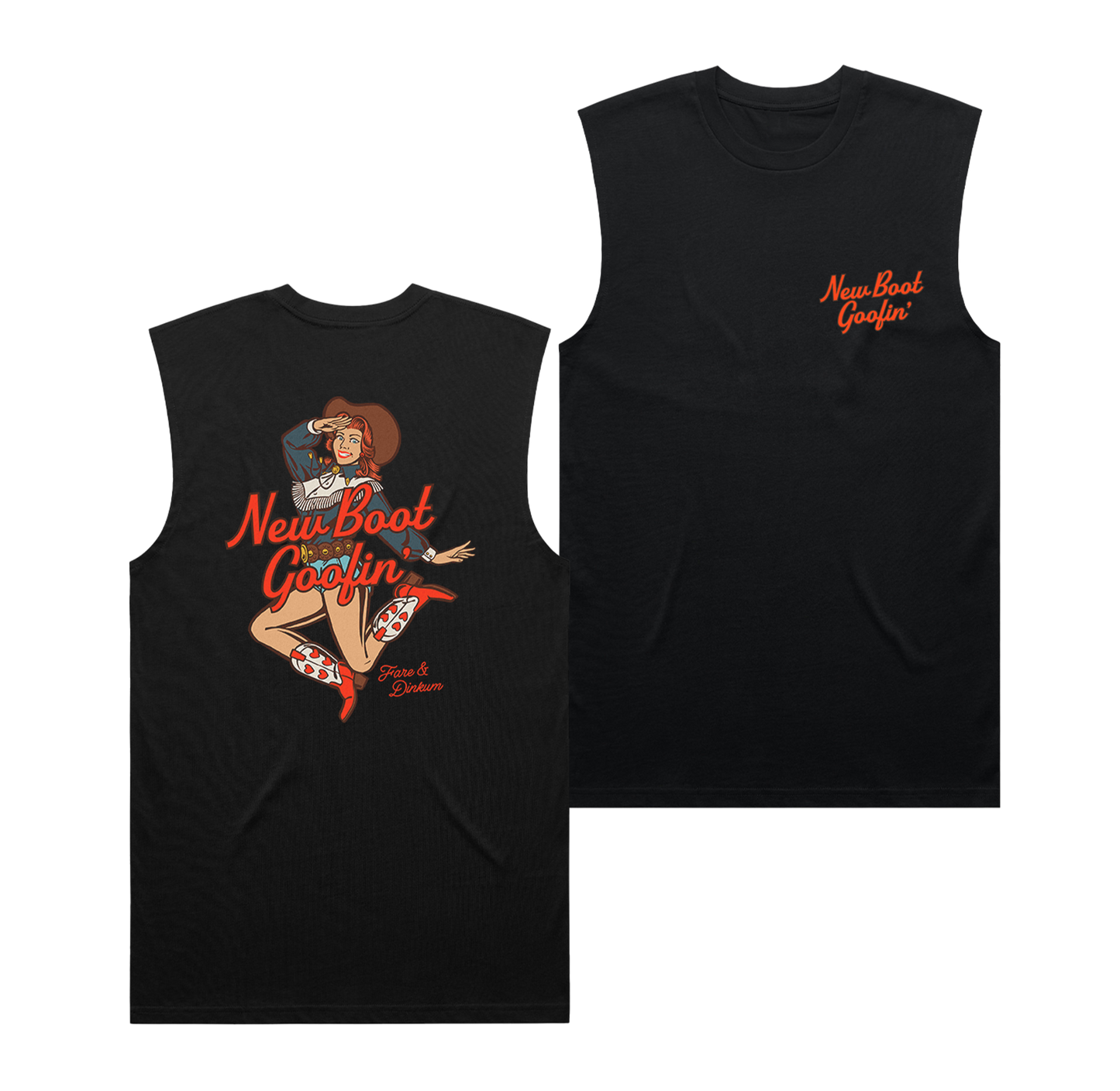 New Boot Goofin' Muscle Tee Black