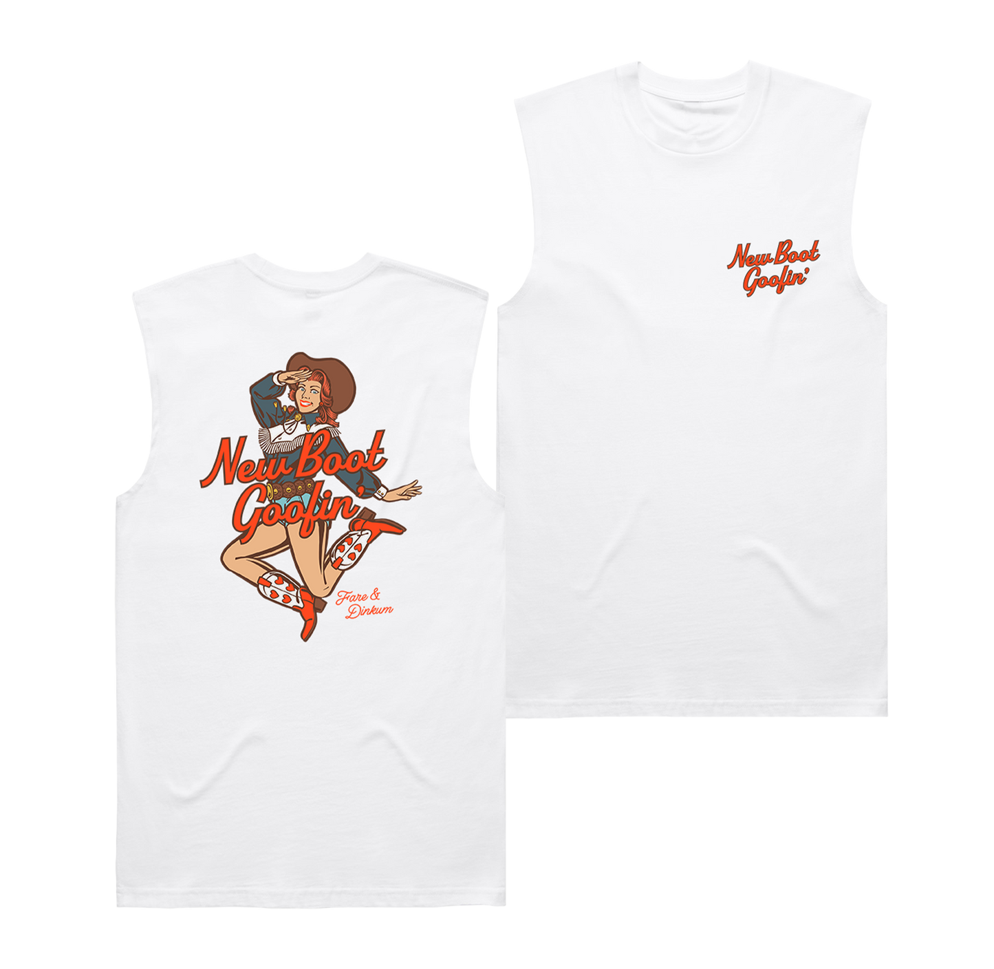 New Boot Goofin' Muscle Tee White