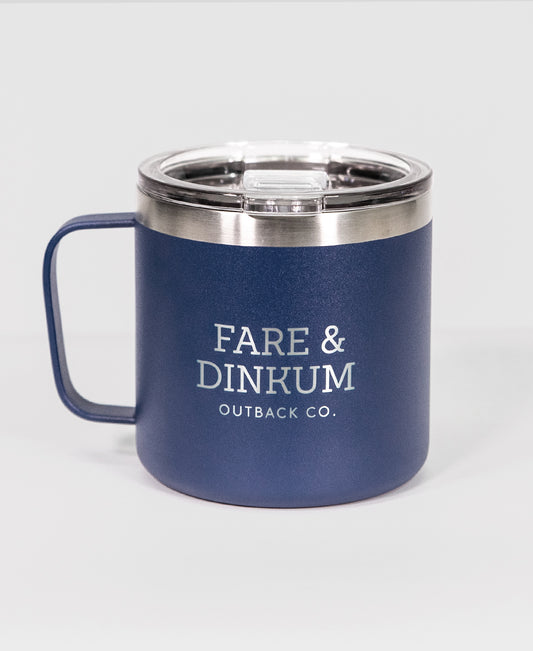 Fare & Dinkum Navy Camp Mug With Lid