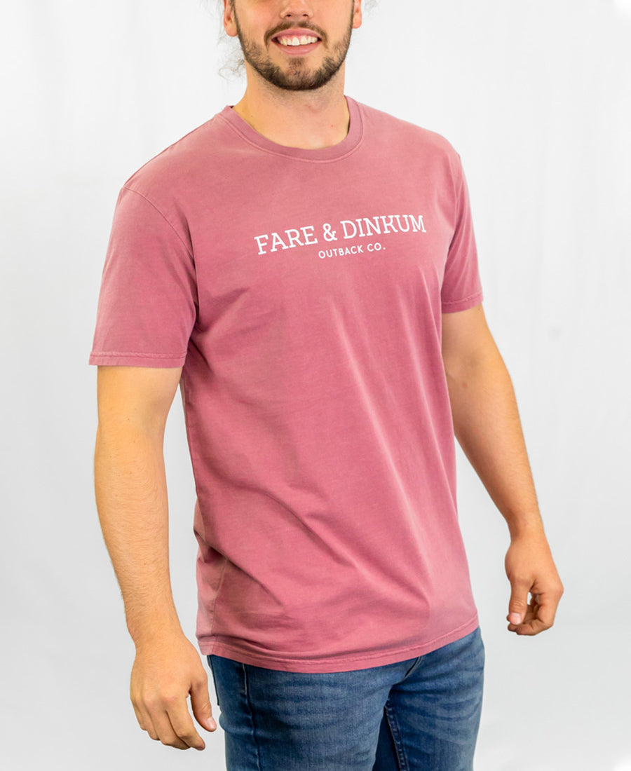 Signature Mens Faded T-Shirt Wine