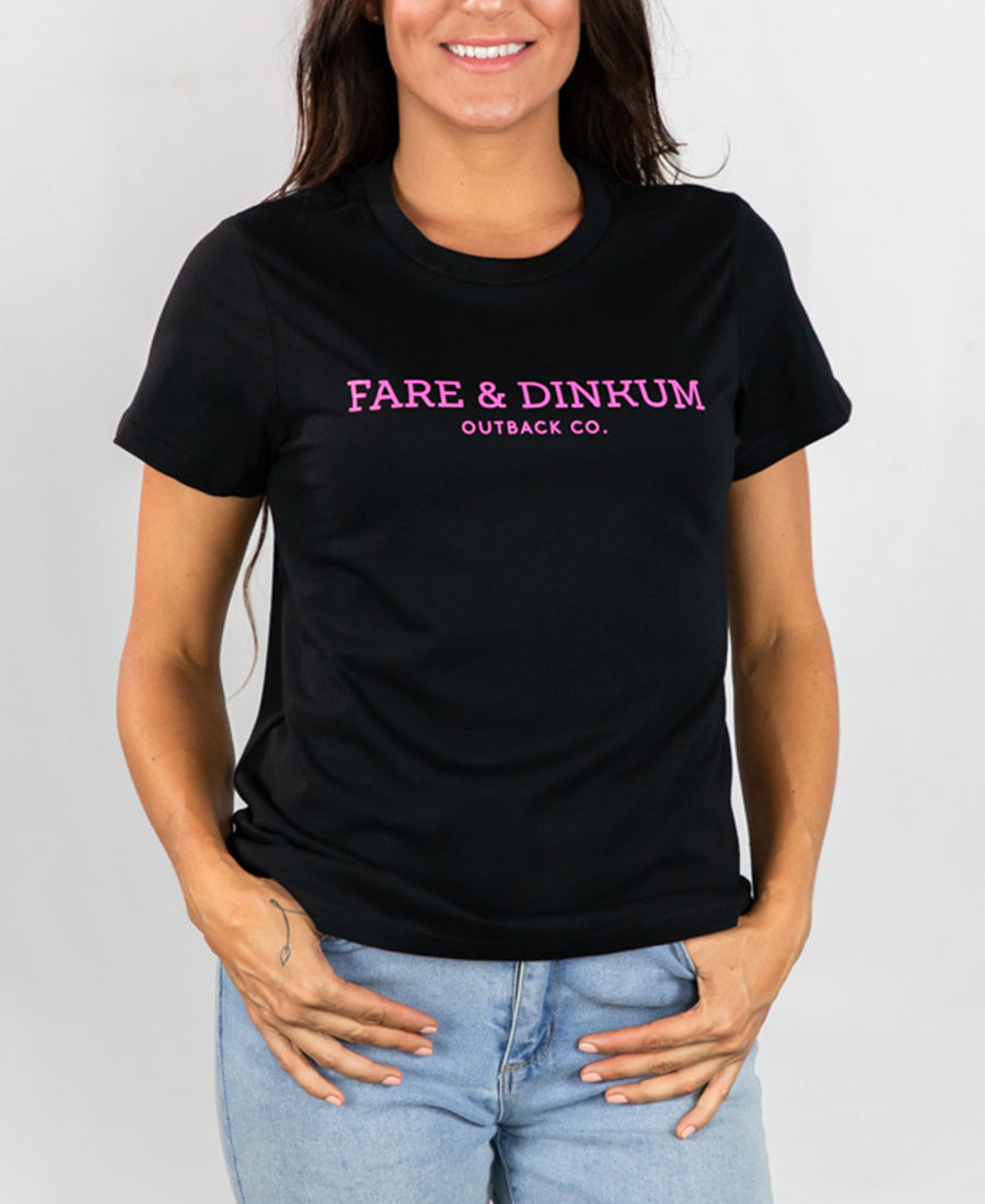Signature Womens T-Shirt Black & Pink