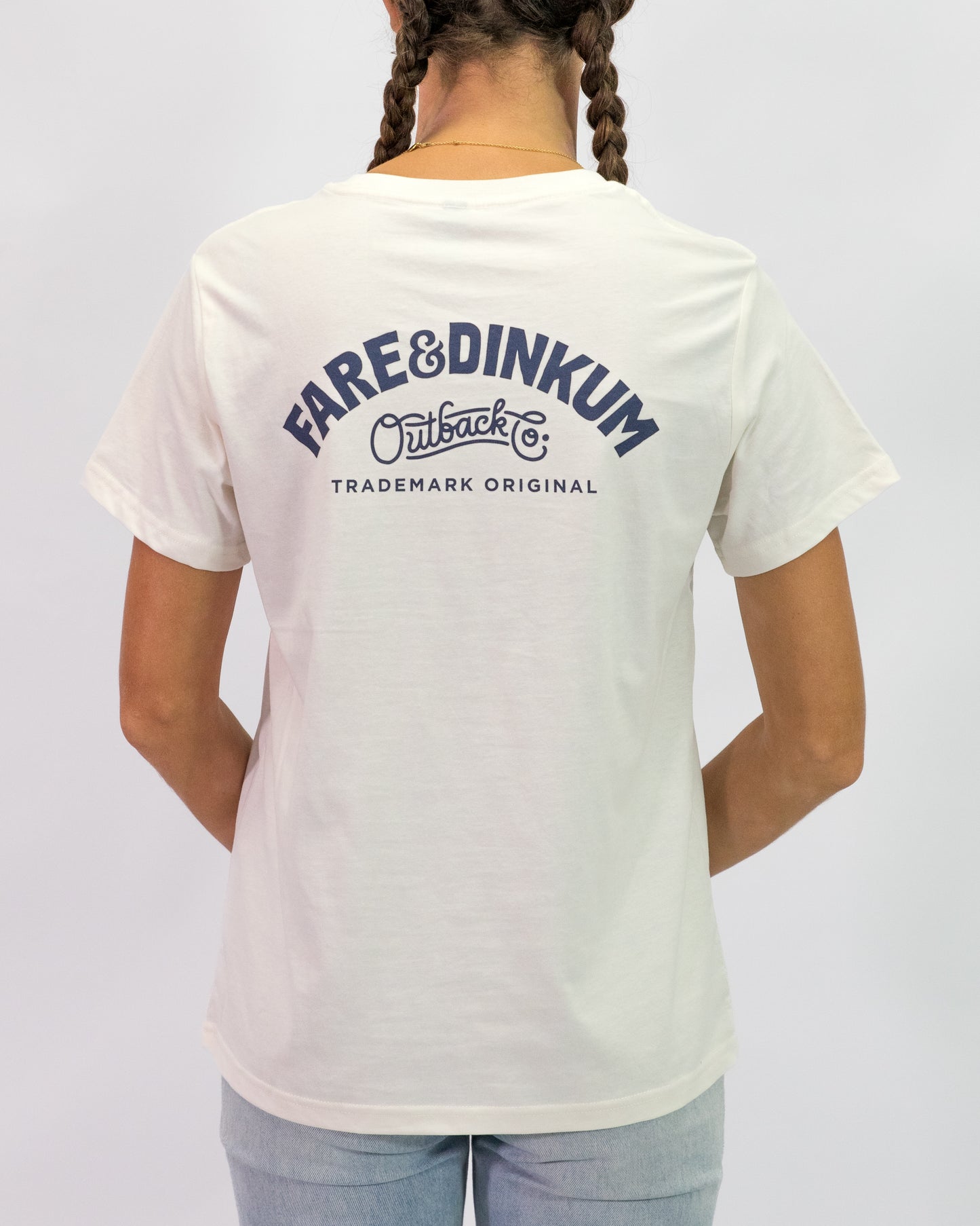 Trademark Womens Vintage T-Shirt Natural & Navy