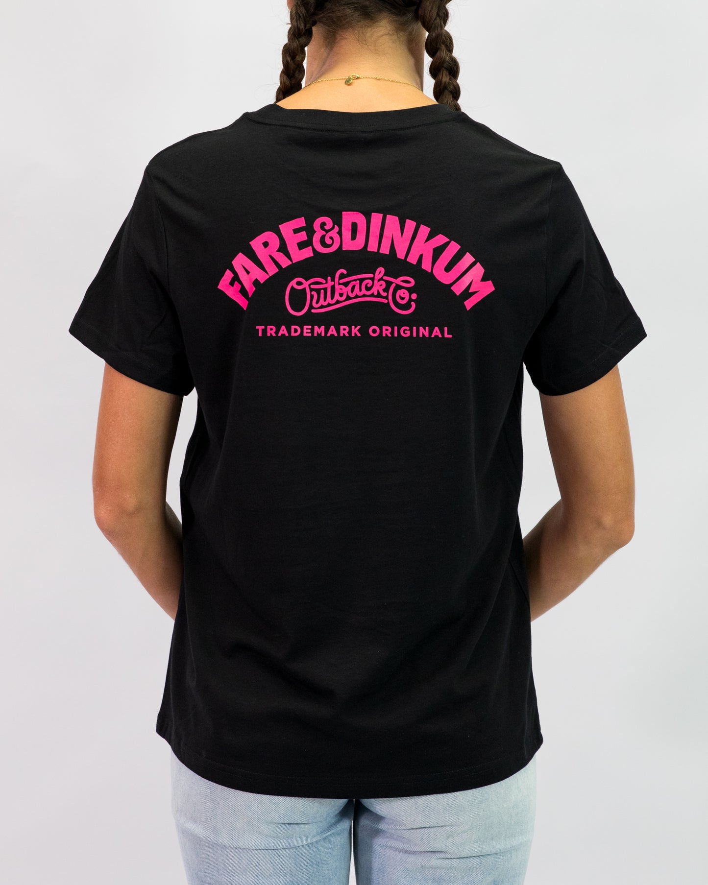 Trademark Womens Vintage T-Shirt Black & Hot Pink