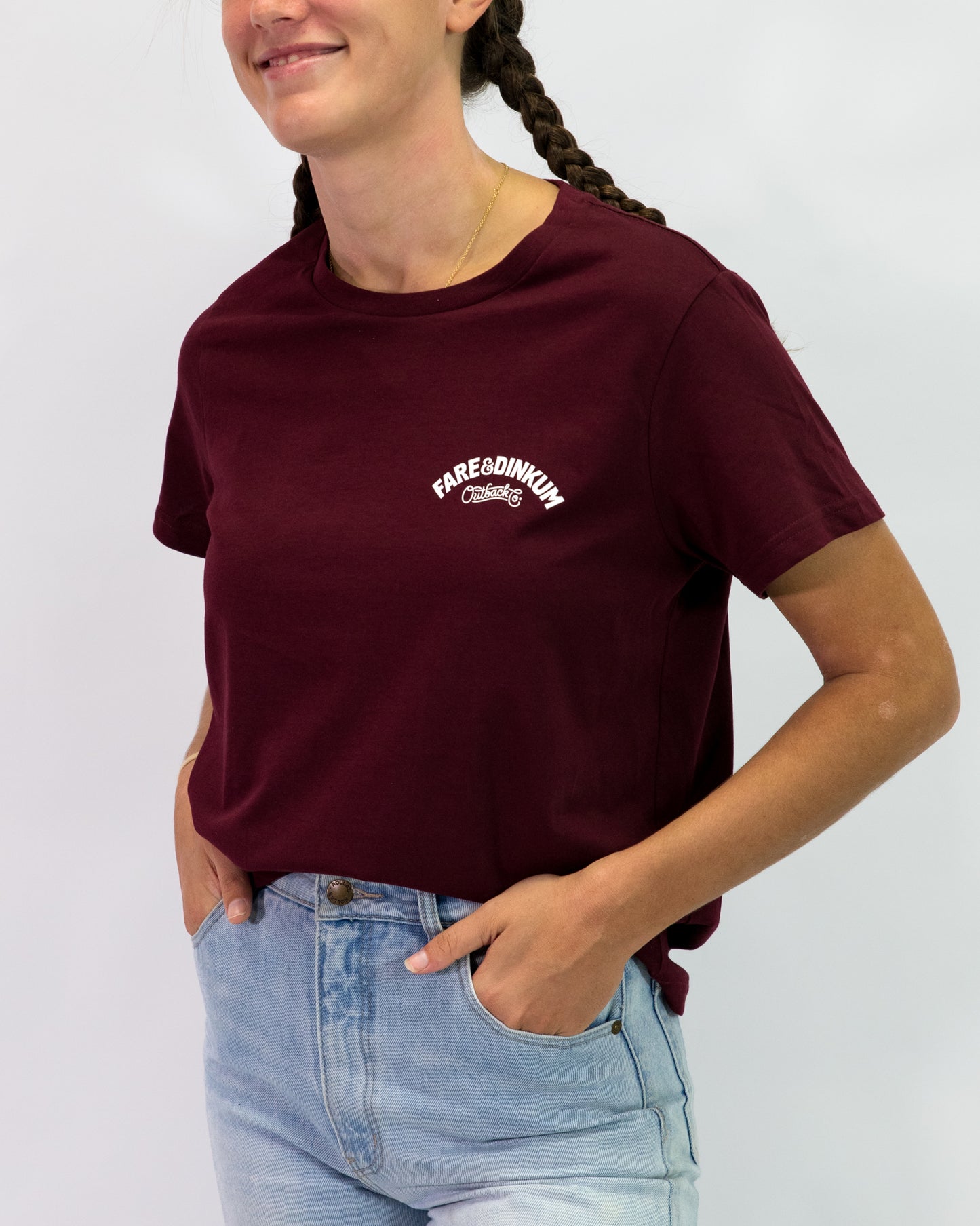 Trademark Womens Vintage T-Shirt Burgundy