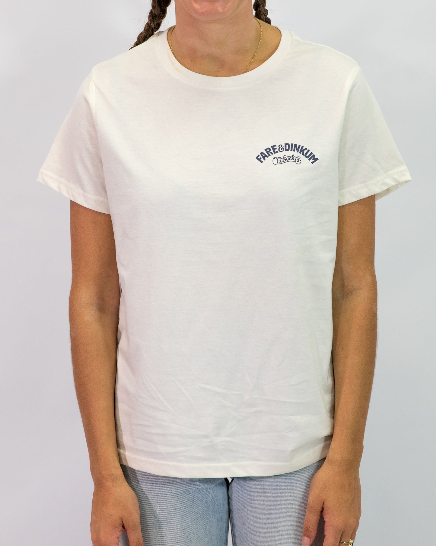 Trademark Womens Vintage T-Shirt Natural & Navy