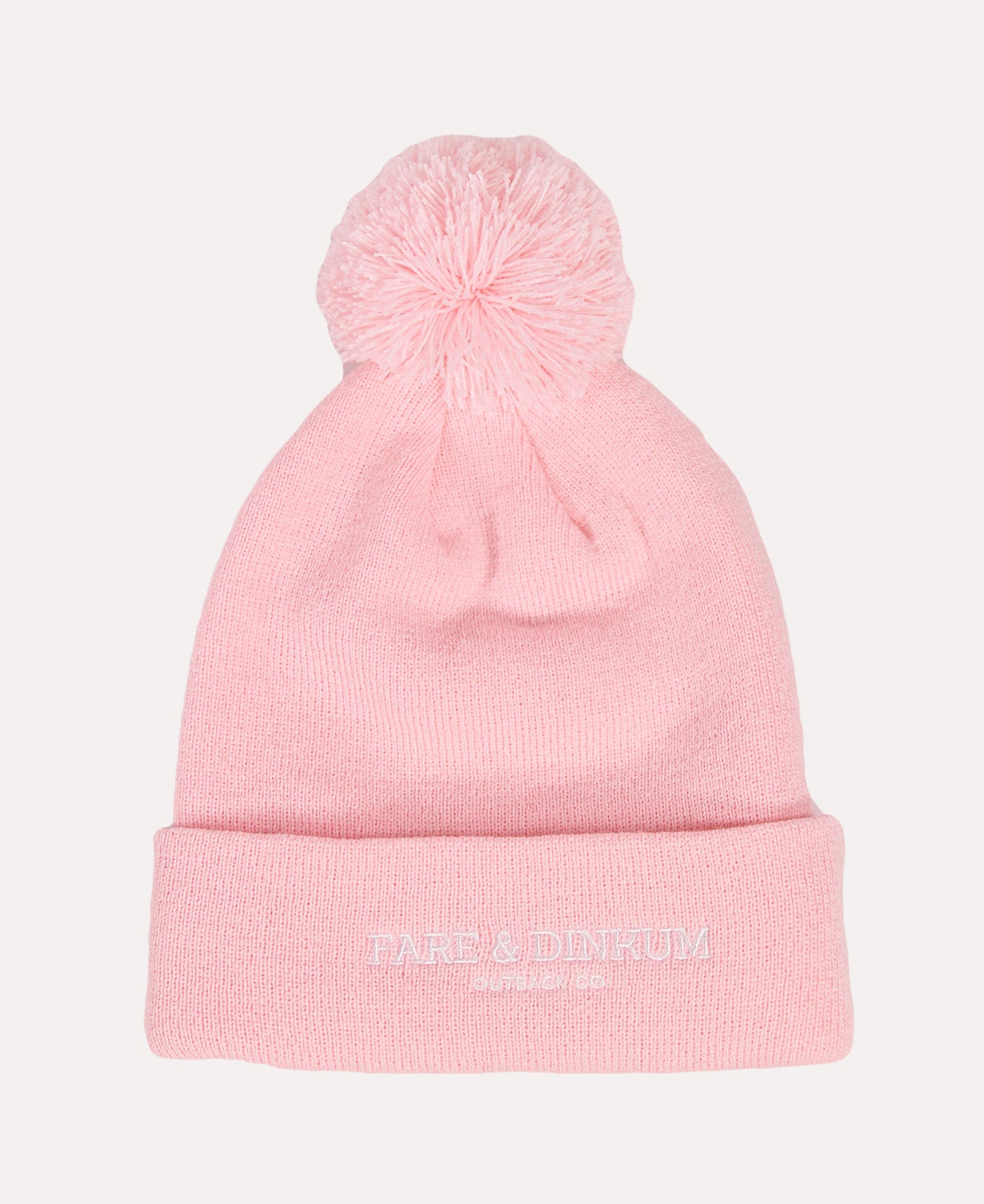 Signature Pale Pink Pom Beanie