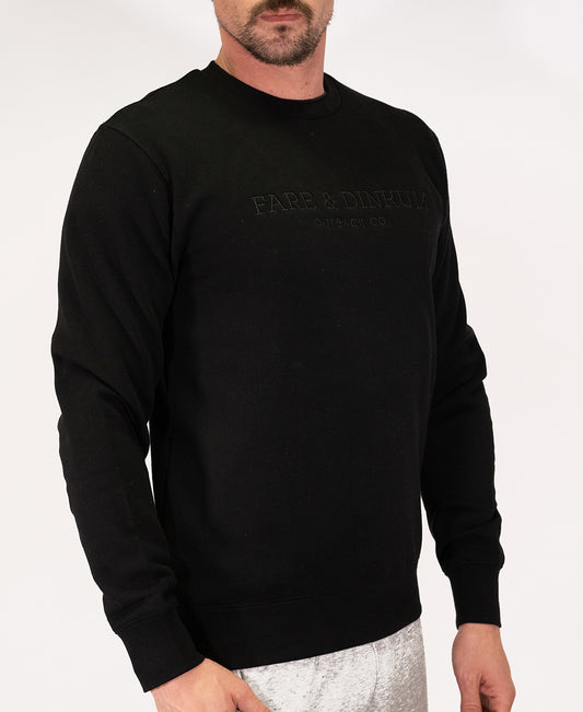 Mens Black Crew Neck Jumper