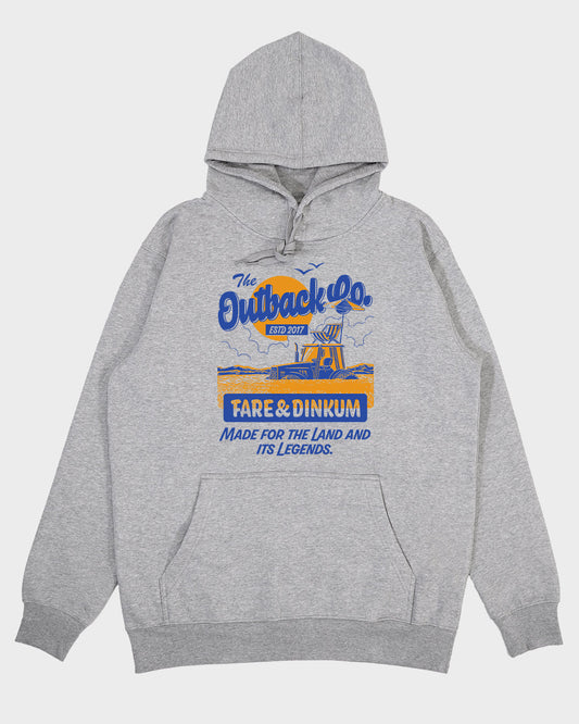 The Outback Unisex Hoodie Blue and Orange