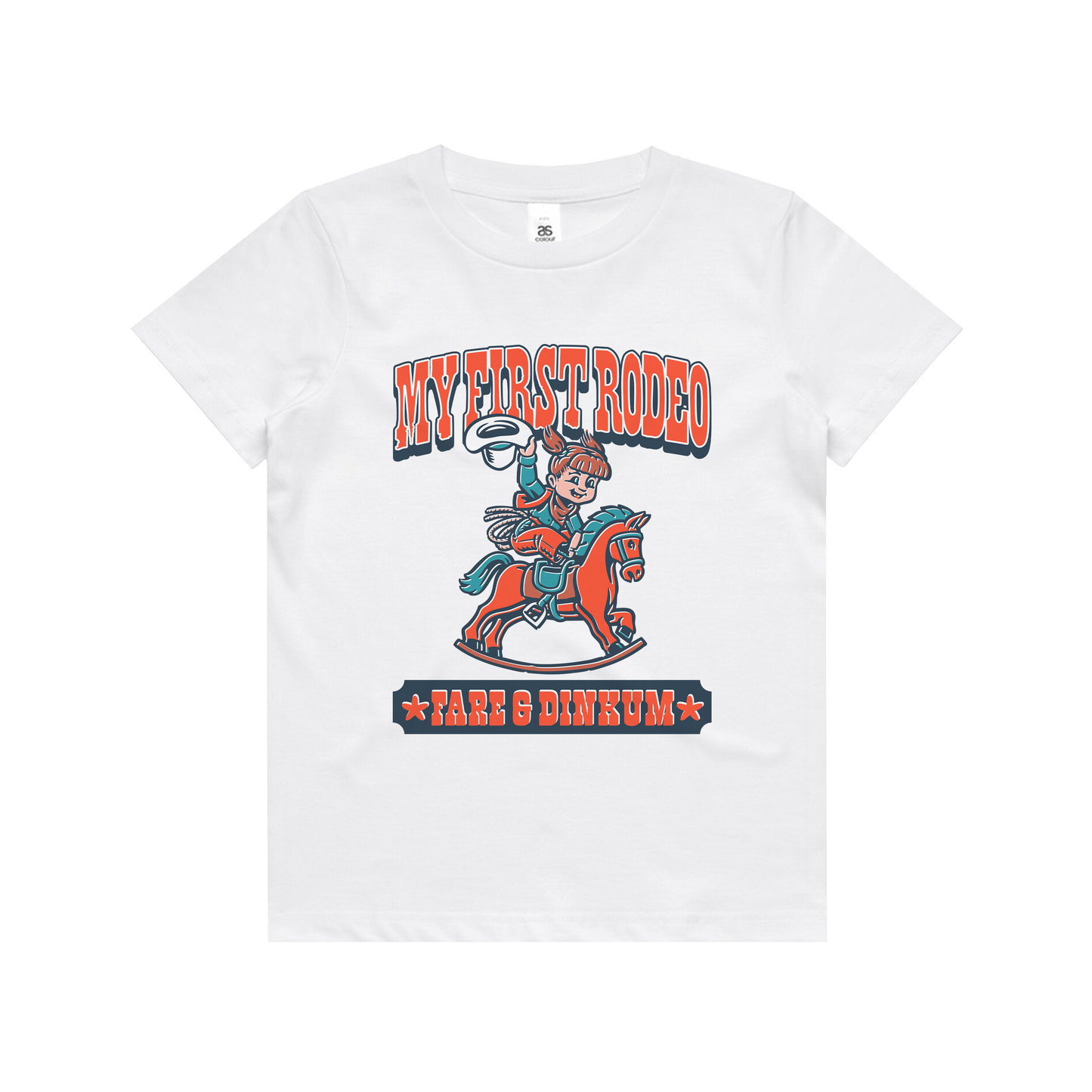 My First Rodeo Kids Tee White [Cowgirl]