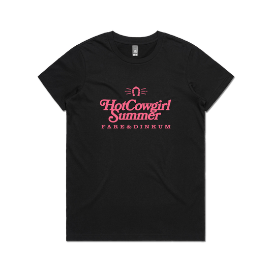 Hot Cowgirl Summer Ladies Tee Black