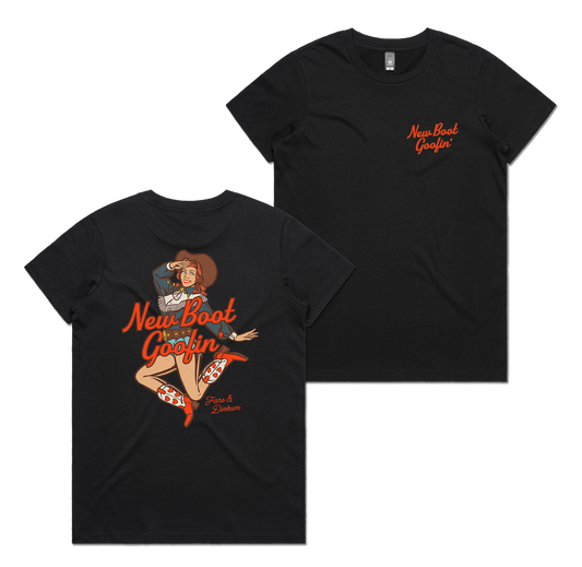 New Boot Goofin' Ladies Tee Black