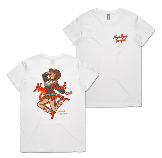 New Boot Goofin' Ladies Tee White