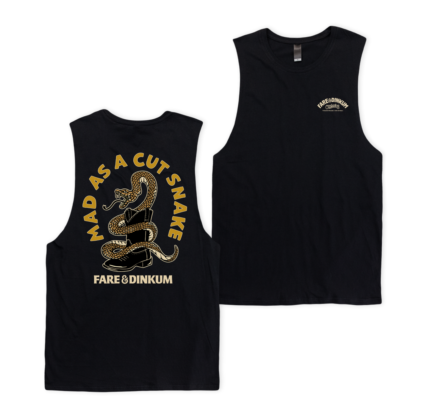 Mad As A Cut Snake Muscle Tee Black