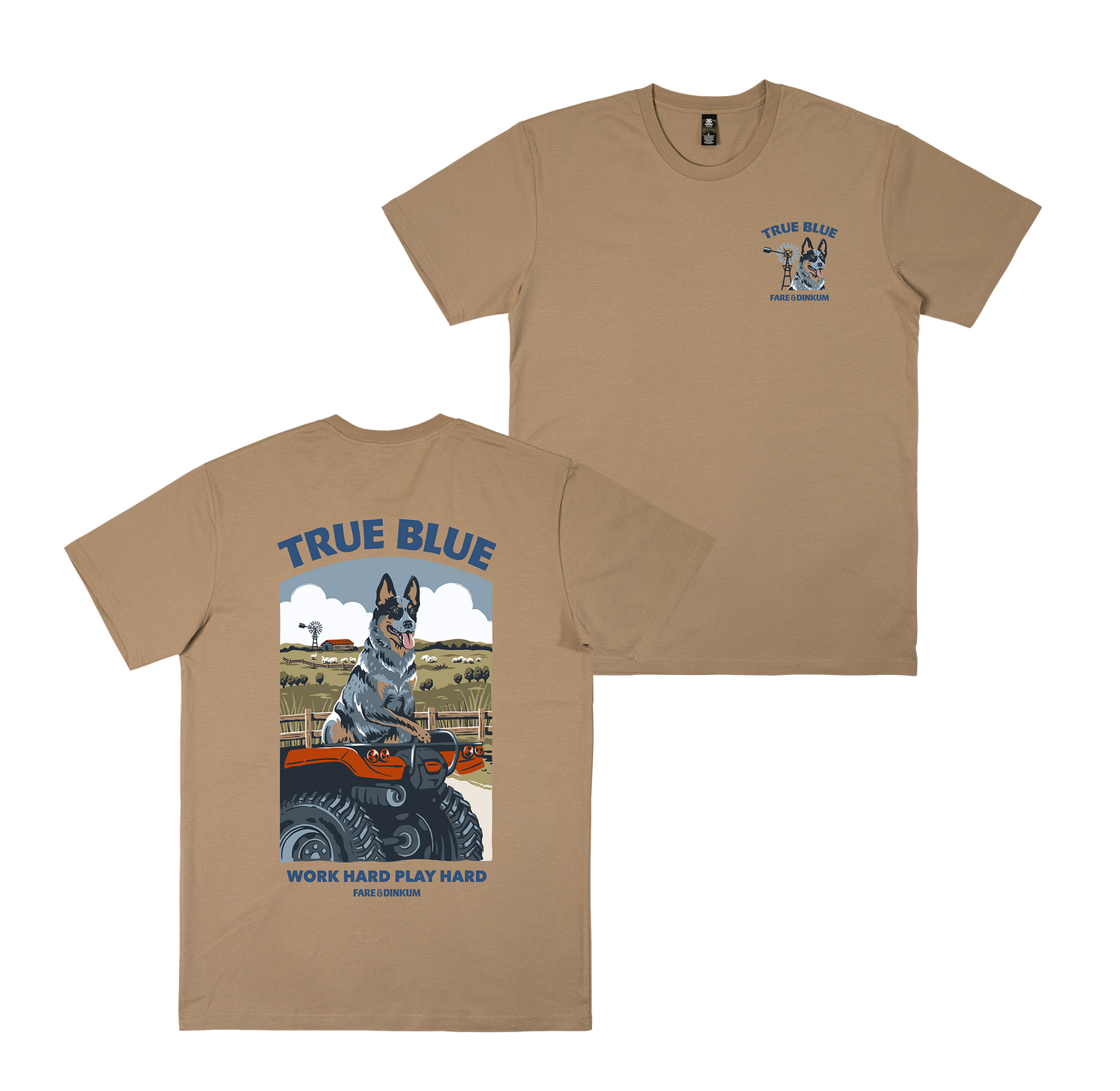 True Blue Heeler Tee Tan