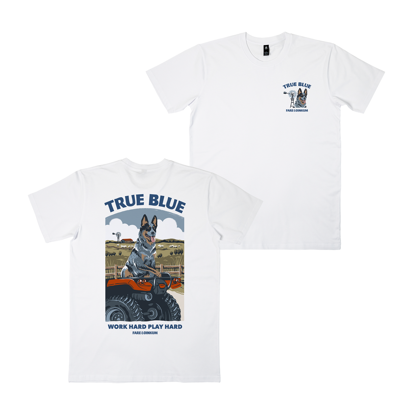 True Blue Heeler Tee White