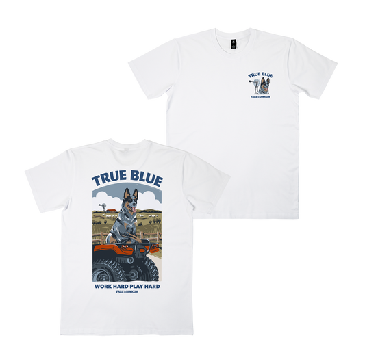 True Blue Heeler Tee White