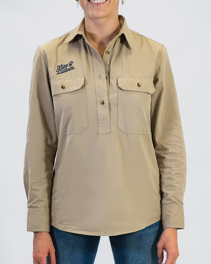 Ladies Work Shirt Khaki