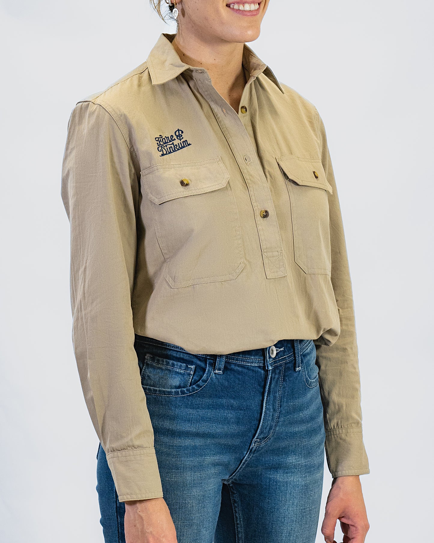 Ladies Work Shirt Khaki