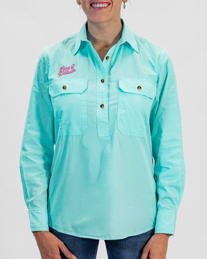 Ladies Work Shirt Sky Blue