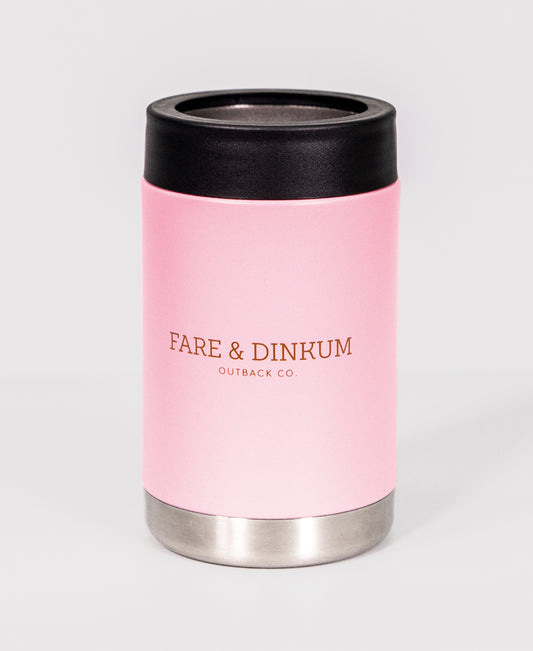 Fare & Dinkum Pale Pink Insulated Stubby Cooler