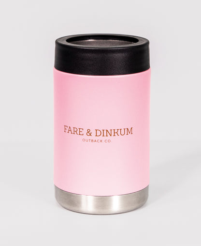 Fare & Dinkum Pale Pink Insulated Stubby Cooler