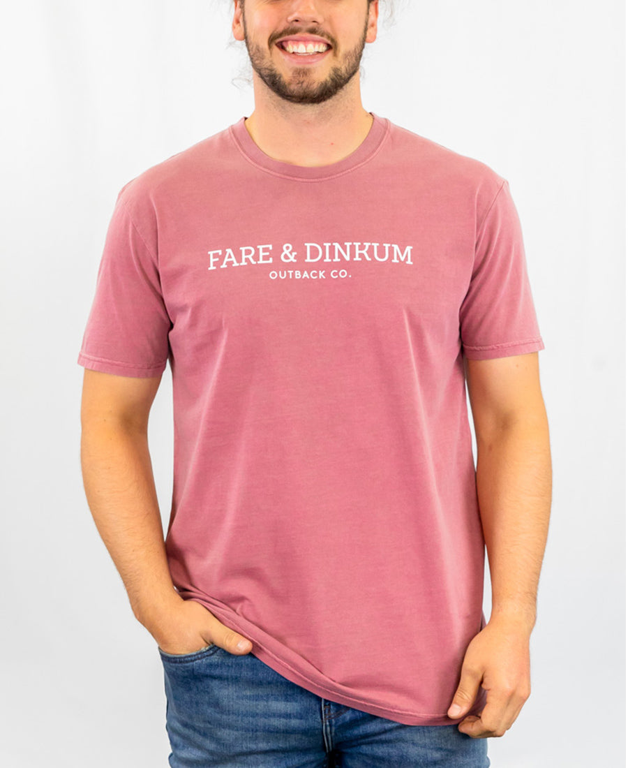 Signature Mens Faded T-Shirt Wine
