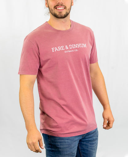 Signature Mens Faded T-Shirt Wine