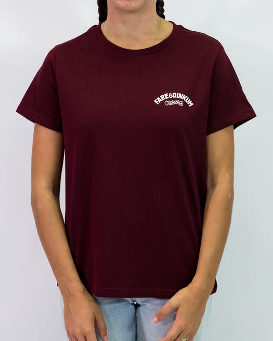 Trademark Womens Vintage T-Shirt Burgundy