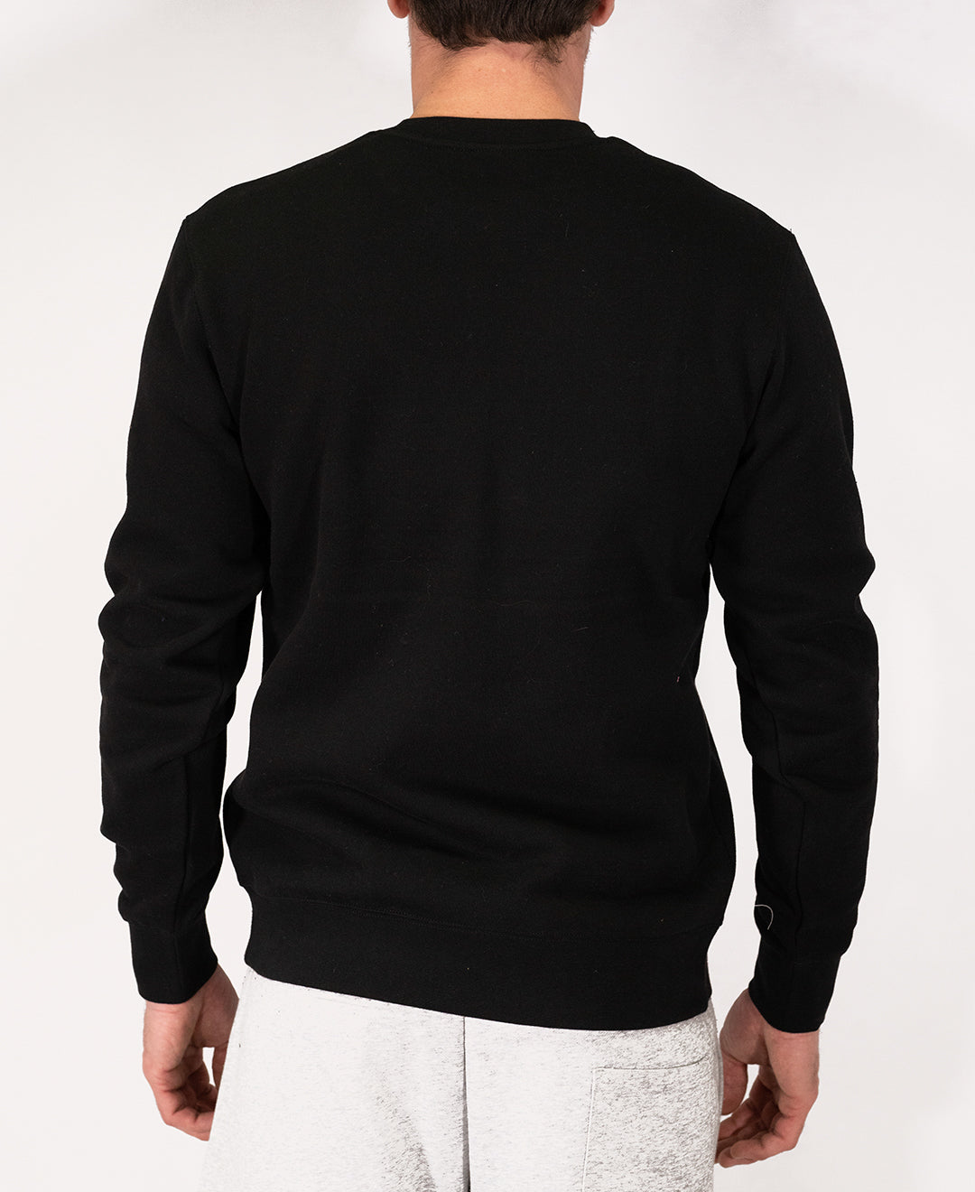 Mens Black Crew Neck Jumper