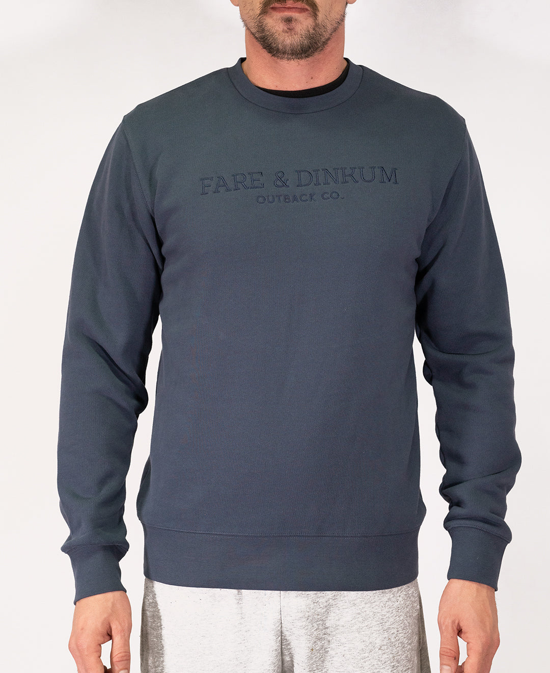 Navy Blue Crew Neck Sweater Mens